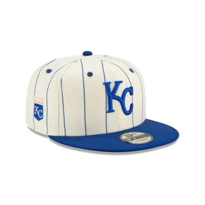 Kansas City Royals Gorra | New Era MLB Pinstripe 9fifty Snapback Cap Mexico - Blancos